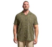 BadRhino Big & Tall Green Knitted Detail Revere Shirt - Men's - Plus Size Curve