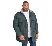 BadRhino Big & Tall Grey & Black Fleece Lined Hooded Coat - Men's - Plus Size Curve