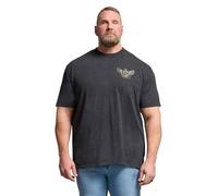 BadRhino Big & Tall Grey Snake & Skull Graphic Acid Wash T-Shirt - Men's - Plus Size Curve