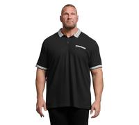 BadRhino Big & Tall Jacquard Checked Collar Polo Shirt - Men's - Plus Size Curve Black