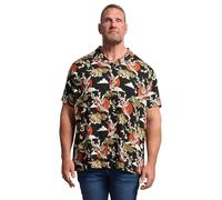 BadRhino Big & Tall Japanese Woodblock Print Shirt - Men's - Plus Size Curve Black