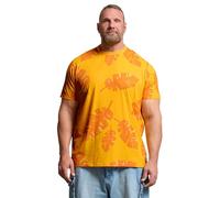 BadRhino Big & Tall Leaf Printed T-Shirt - Men's - Plus Size Curve Yellow
