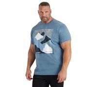 BadRhino Big & Tall Light Abstract Mountain Print T-Shirt - Men's - Plus Size Curve Blue