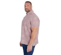 BadRhino Big & Tall Linear Floral Slub Shirt - Men's - Plus Size Curve Pink
