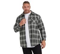 BadRhino Big & Tall Long Sleeve Check Shirt - Men's - Plus Size Curve Grey