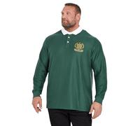 BadRhino Big & Tall Long Sleeve Embroidered Rugby Polo Shirt - Men's - Plus Size Curve Green