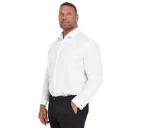 BadRhino Big & Tall Long Sleeve Formal Shirt - Men's - Plus Size Curve White