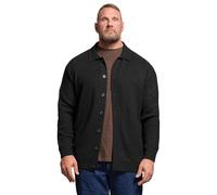 BadRhino Big & Tall Long Sleeve Knitted Shirt - Men's - Plus Size Curve Black