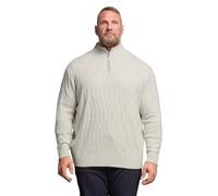 BadRhino Big & Tall Marshmallow Cable Knit Quarter Zip Jumper - Men's - Plus Size Curve