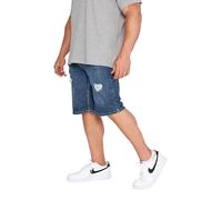 BadRhino Big & Tall Mid Ripped Denim Shorts - Men's - Plus Size Curve Blue