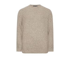 BadRhino Big & Tall Mustard Crew Neck Knitted Jumper - Men's - Plus Size Curve