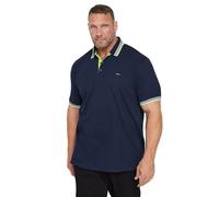 BadRhino Big & Tall Navy Neon Tipped Polo Shirt - Men's - Plus Size Curve