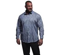 BadRhino Big & Tall Navy & Red Floral Print Formal Shirt - Men's - Plus Size Curve