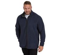 BadRhino Big & Tall Navy Textured Zip Through Fleece - Men's - Plus Size Curve