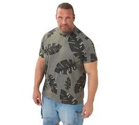 BadRhino Big & Tall Palm Print Short Sleeve T-Shirt - Men's - Plus Size Curve Grey