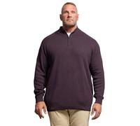 BadRhino Big & Tall Plum Milano Quarter Zip Jumper - Men's - Plus Size Curve Purple