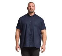 BadRhino Big & Tall Premium Navy Short Sleeve Oxford Cotton Shirt - Men's - Plus Size Curve