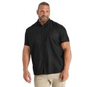 BadRhino Big & Tall Premium Short Sleeve Oxford Cotton Shirt - Men's - Plus Size Curve Black
