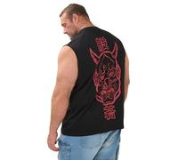 BadRhino Big & Tall & Red Japanese Demon Graphic Vest Top - Men's - Plus Size Curve