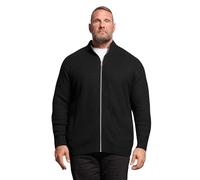 BadRhino Big & Tall Ribbed Zip Through Knitted Jumper - Men's - Plus Size Curve Black