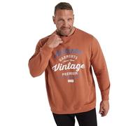 BadRhino Big & Tall Rust 'Authentic Vintage' Graphic Sweatshirt - Men's - Plus Size Curve Orange
