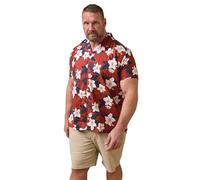 BadRhino Big & Tall Rust & Navy Blue Leaf Print Shirt - Men's - Plus Size Curve