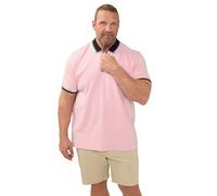 BadRhino Big & Tall Seersucker Textured Zip Polo Shirt - Men's - Plus Size Curve Pink