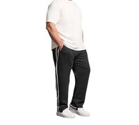 BadRhino Big & Tall Side Stripe Open Hem Joggers - Men's - Plus Size Curve Black