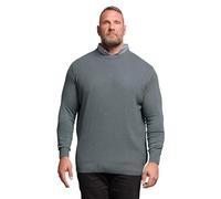 BadRhino Big & Tall Storm Blue Cable Knit Mock Shirt Jumper - Men's - Plus Size Curve