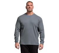 BadRhino Big & Tall Storm Waffle Texture Long Sleeve T-Shirt - Men's - Plus Size Curve Blue