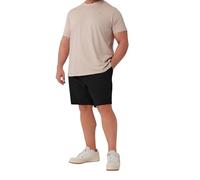 BadRhino Big & Tall Stretch Elasticated Waist Chino Shorts - Men's - Plus Size Curve Black