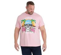 BadRhino Big & Tall 'Sunshine Palm Beach' Graphic T-Shirt - Men's - Plus Size Curve Light Pink
