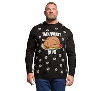 BadRhino Big & Tall 'Talk Turkey to Me' Christmas Jumper - Men's - Plus Size Curve Black
