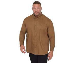 BadRhino Big & Tall Tan Long Sleeve Oxford Shirt - Men's - Plus Size Curve