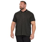 BadRhino Big & Tall Textured Tipped Polo Shirt - Men's - Plus Size Curve Black