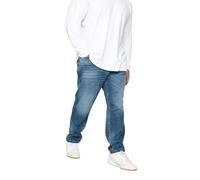 BadRhino Big & Tall Washed Straight Leg Stretch Jeans - Men's - Plus Size Curve Blue