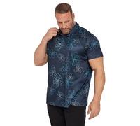 BadRhino Golf Big & Tall Navy Floral Print Polo Shirt - Men's - Plus Size Curve