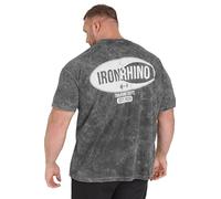BadRhino Ironrhino Big & Tall Grey 'Training Dept' Acid Wash T-Shirt - Men's - Plus Size Curve