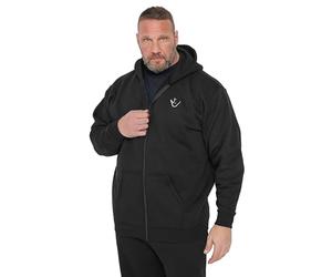 BadRhino Ironrhino Big & Tall 'Rest Day' Zip Through Hoodie - Men's - Plus Size Curve Black