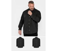 BadRhino Men's 2 Pack Poplin Long Sleeve Shirts in Black | Size: 7-8XL BadRhino Black 7-8XL