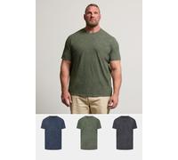 BadRhino Men's 3 Pack Acid Wash T-Shirts in Light Khaki | Size: 5-6XL BadRhino Light Khaki 5-6XL