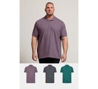 BadRhino Men's 3 Pack Polo Shirts in Green | Size: 7-8XL BadRhino Green 7-8XL