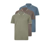 BadRhino Men's 3 Pack Tipped Polo Shirt in Green | Size: XL BadRhino Green XL