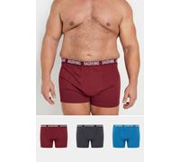 BadRhino Men's 3 Pack Trunks in Red | Size: 7-8XL BadRhino Red 7-8XL