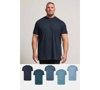 BadRhino Men's 5 Pack Extra Long T-Shirts in Blue | Size: 7-8XL BadRhino Blue 7-8XL