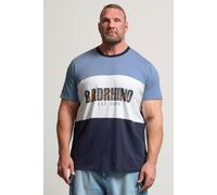 BadRhino Men's Cut & Sew Scripted T-Shirt in Blue | Size: 4XL BadRhino Blue 4XL