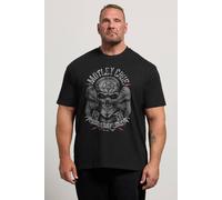 BadRhino Men's Extra Long Mtley Cre Skull Printed T-Shirt in Black | Size: 2XL BadRhino Black 2XL