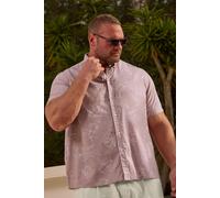 BadRhino Men's Linear Floral Slub Shirt in Pink | Size: 1XL BadRhino Pink 1XL