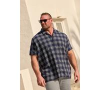 Textured Check Print Shirt BadRhino Dark Navy 4XL