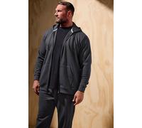 Zip Through Diamond Quilted Hoodie BadRhino Grey XXXL